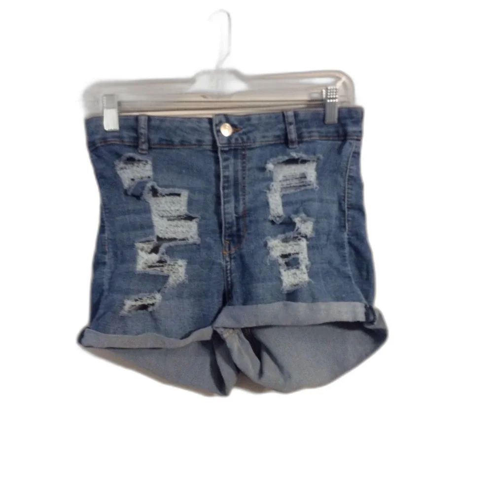 Size 12 stretch destroyed cuffed denim jeans Divided womens high waist